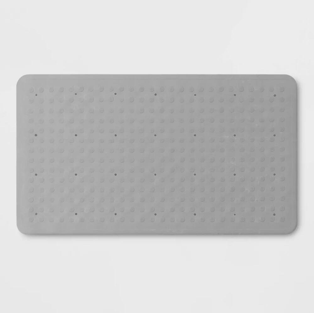 Threshold Gray Rubber Bath Mat NEW